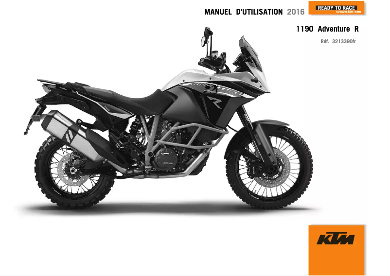 Image de la première page du manuel de l'appareil 1190 Adventure R (2016)