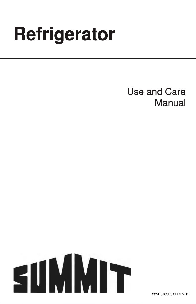 Page 1 de la notice Manuel utilisateur Summit FF1935PLIM