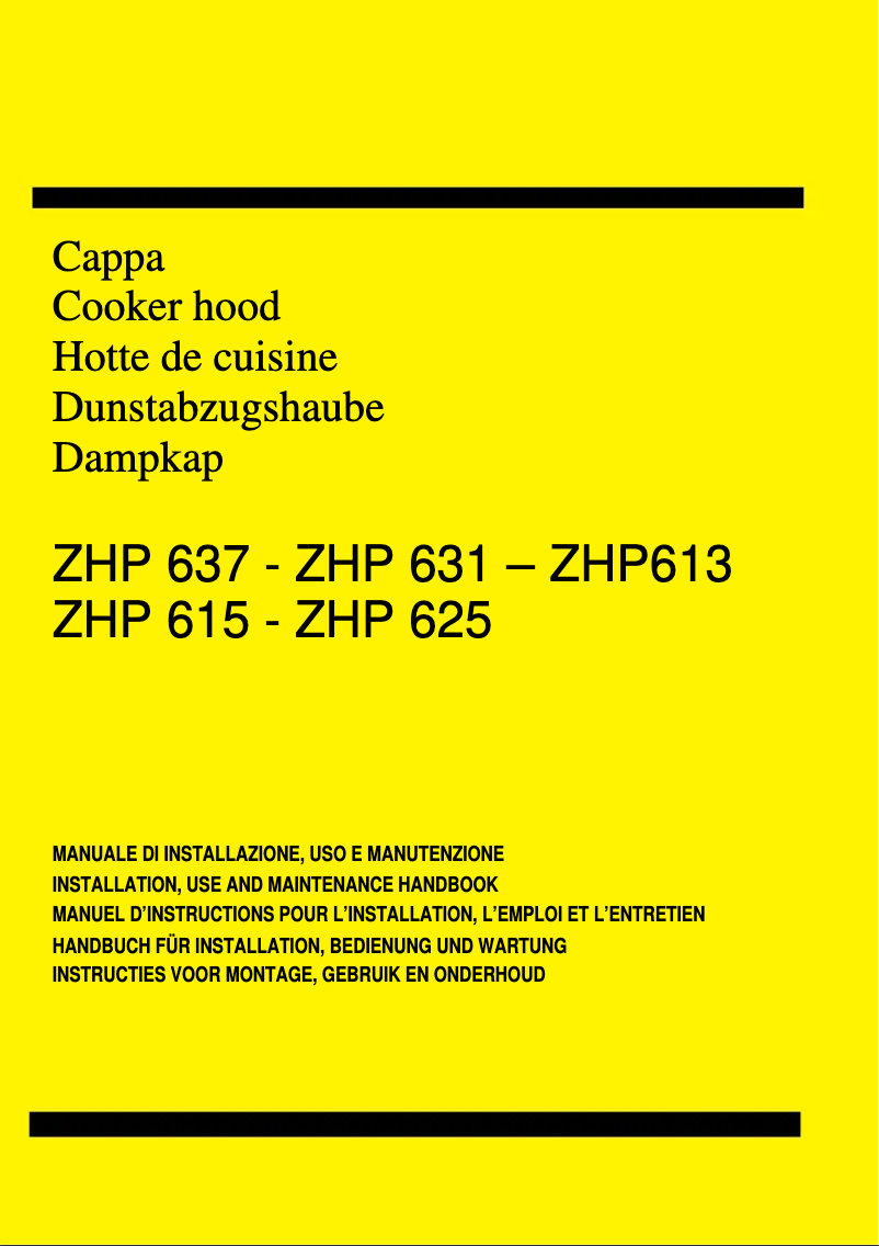 Page 1 de la notice Manuel utilisateur Zanussi ZHP 631