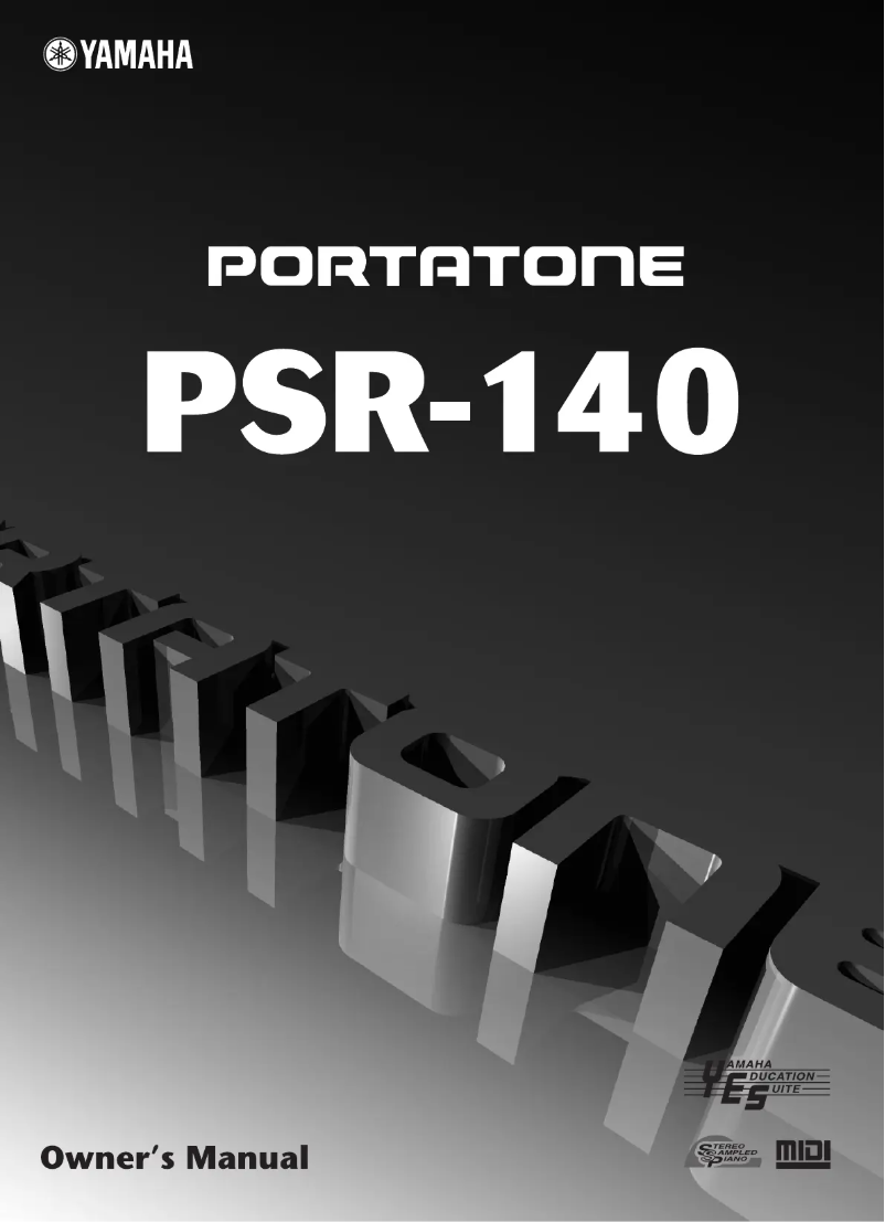 Page n°1 - Manuel utilisateur Yamaha Portatone PSR-140