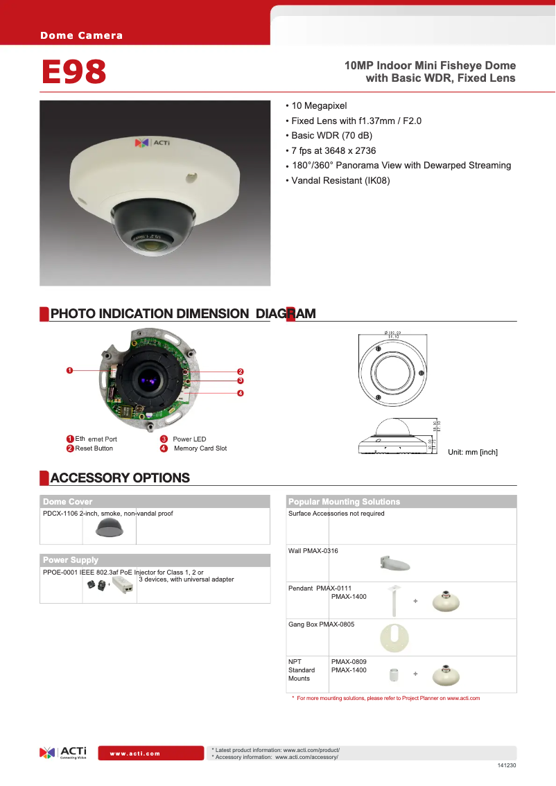 Image de la première page du manuel de l'appareil E98