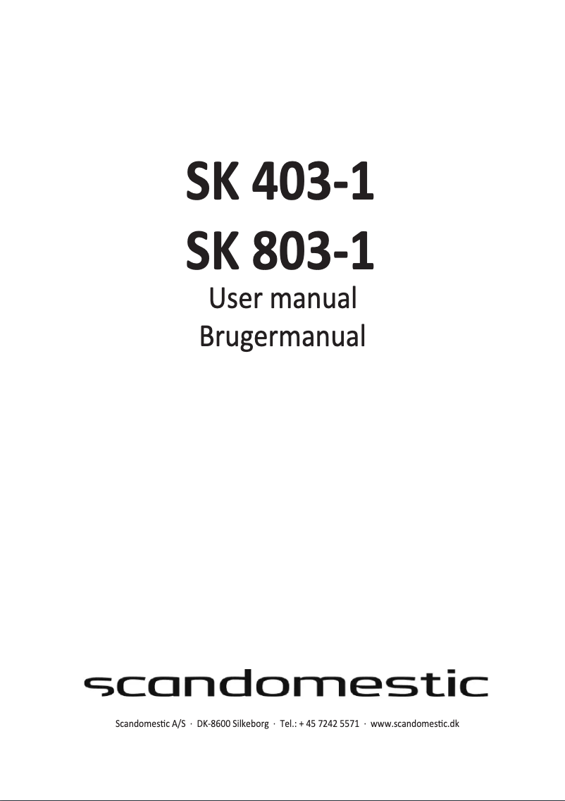 Page n°1 - Manuel utilisateur Scandomestic SK 803