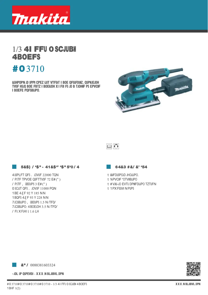 Page n°1 - Fiche technique Makita BO3710