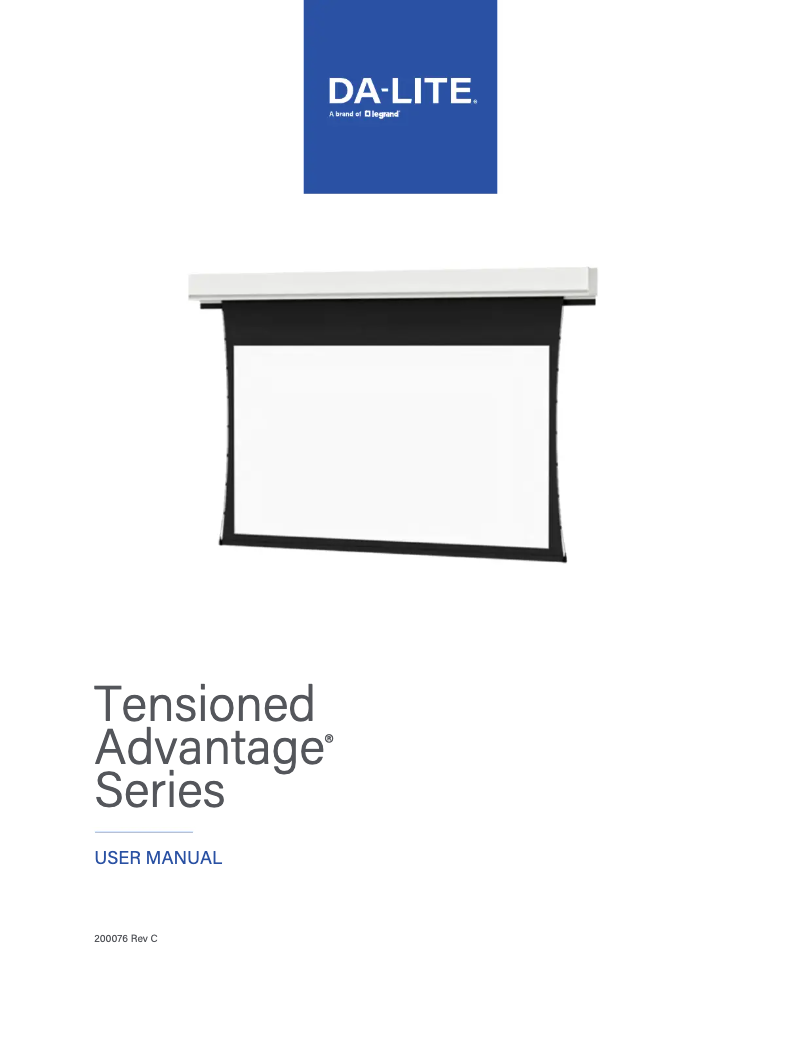 Page 1 de la notice Manuel utilisateur Da-Lite Tensioned Contour Electrol