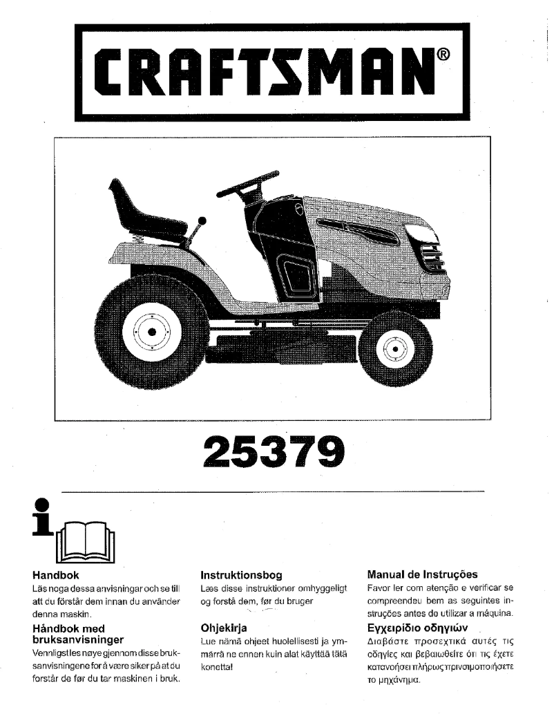 Page n°1 - Manuel utilisateur Craftsman 25379