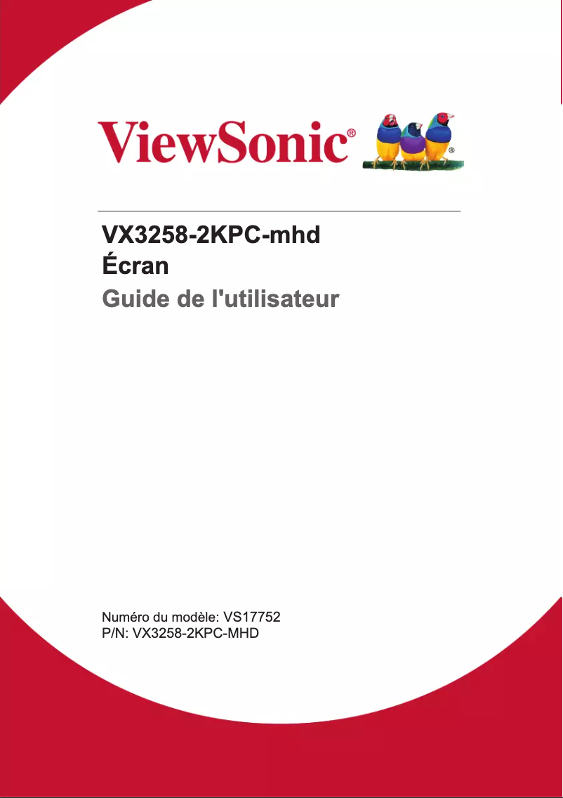 Page n°1 - Manuel utilisateur Viewsonic VX Series VX3258-2KPC-MHD