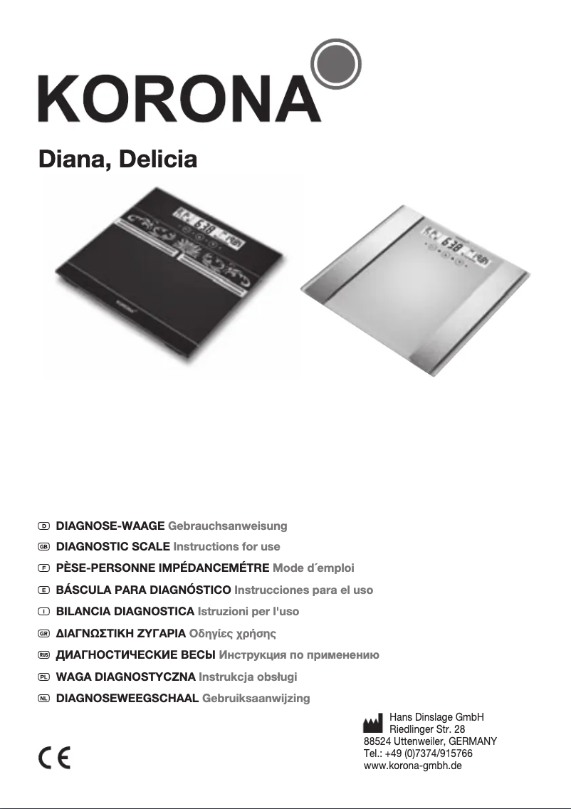 Page n°1 - Manuel utilisateur Korona Diana