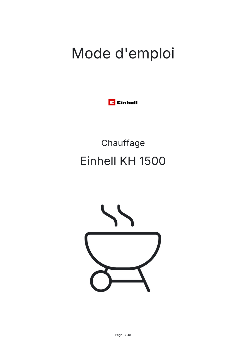 Page n°1 - Mode d'emploi Einhell KH 1500