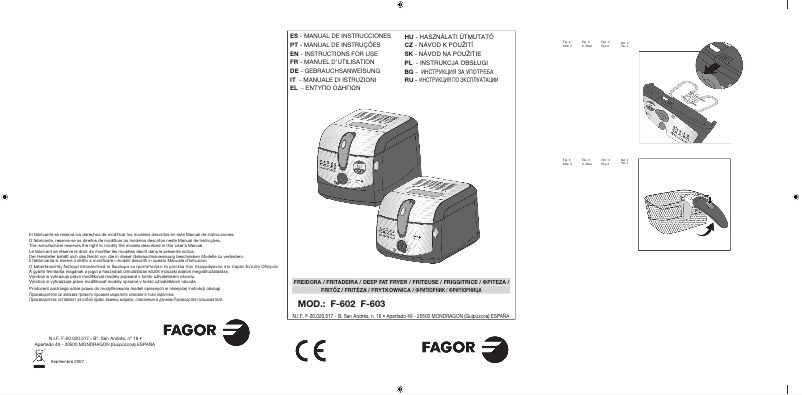 Page 1 de la notice Manuel utilisateur Fagor F-602
