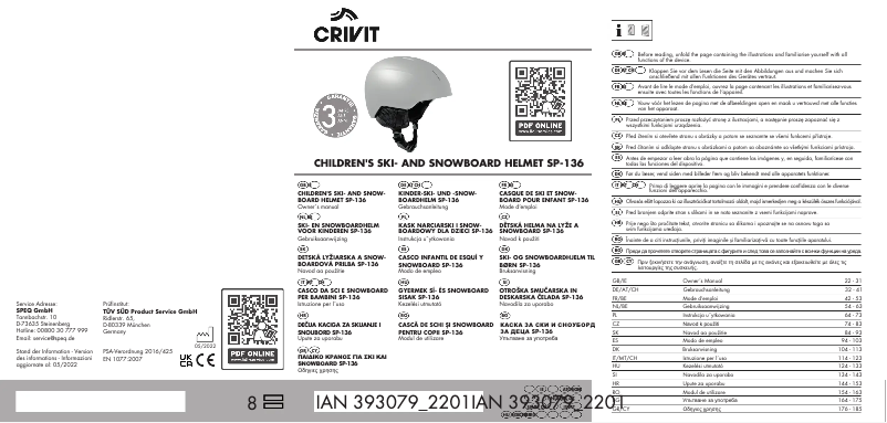 Page n°1 - Manuel utilisateur Crivit IAN 358820