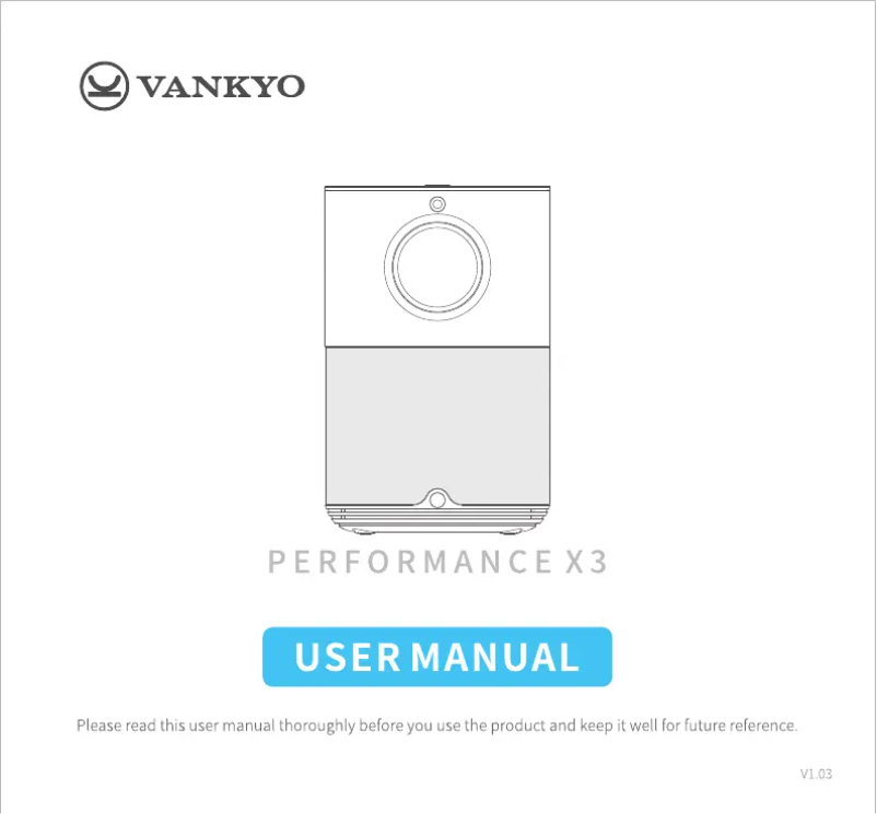 Page n°1 - Manuel utilisateur Vankyo Performance X3