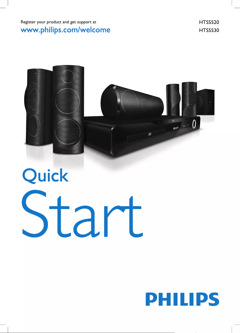 Page 1 de la notice Guide de démarrage rapide Philips HTS5530