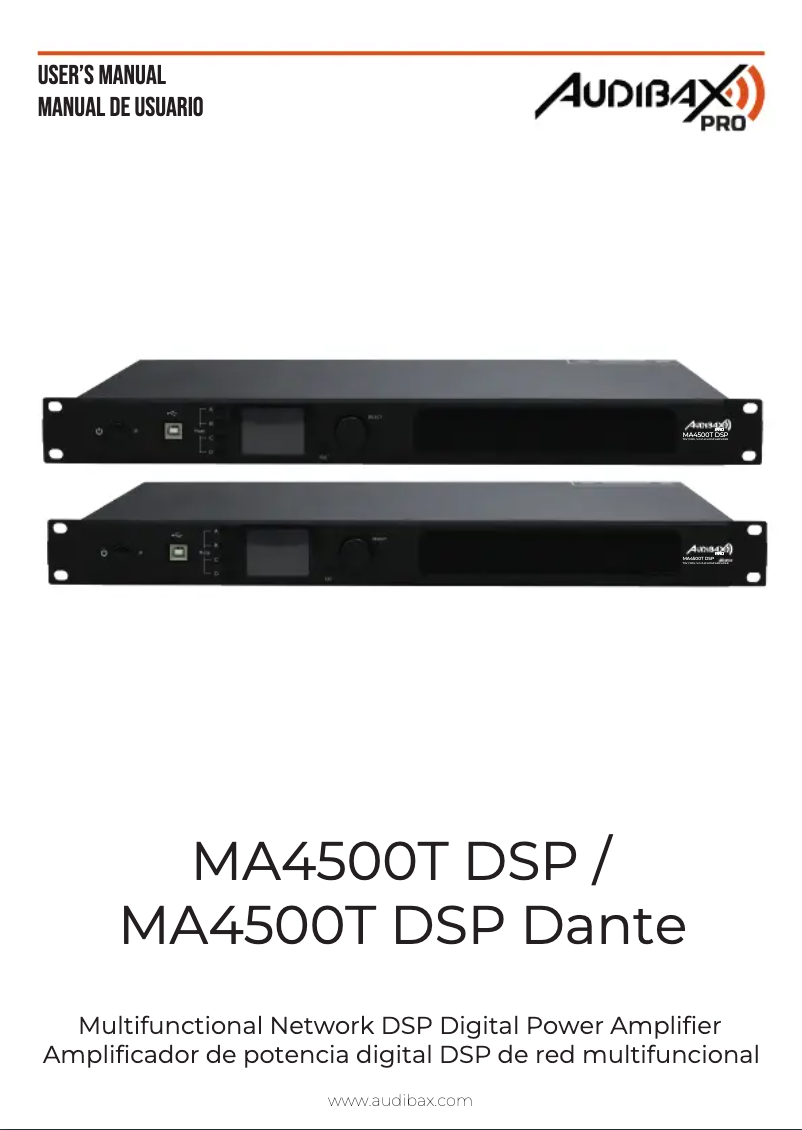 Page n°1 - Manuel utilisateur Audibax MA4500T DSP