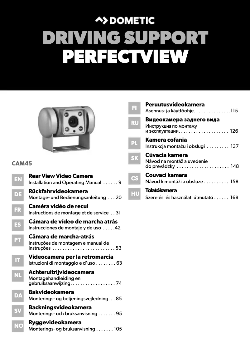 Page 1 de la notice Manuel utilisateur Dometic PerfectView CAM 45 NAV