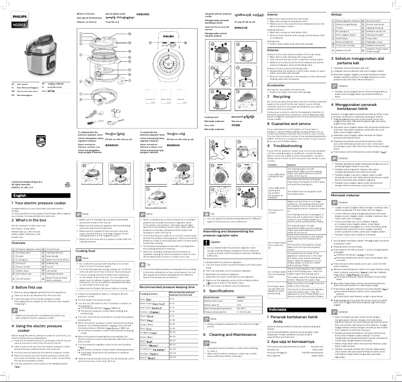 Page 1 de la notice Manuel utilisateur Philips Daily Collection HD2103
