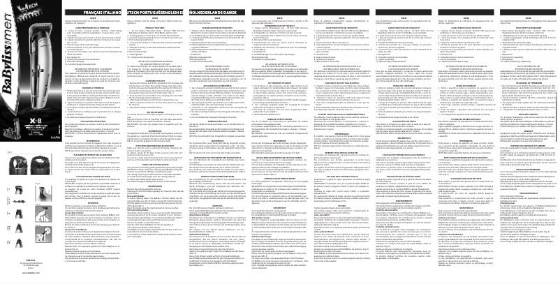 Page 1 de la notice Manuel utilisateur BaByliss E835E