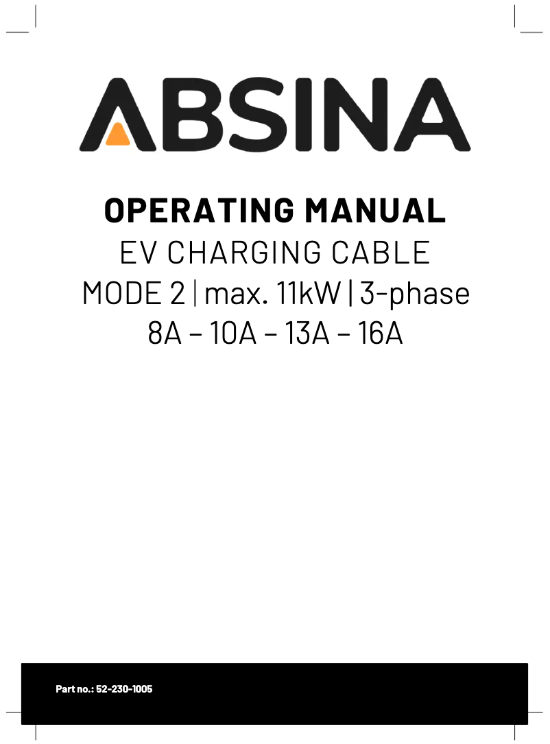 Page 1 de la notice Manuel utilisateur Absina 52-230-1005
