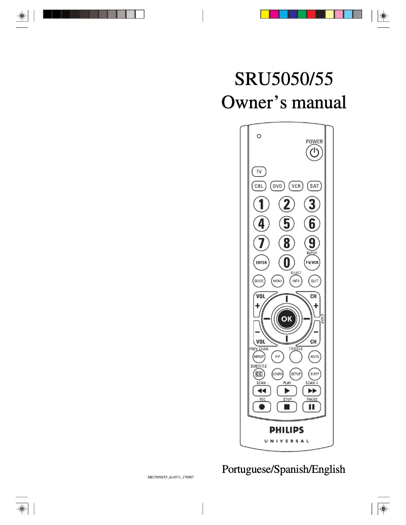 Page 1 de la notice Manuel utilisateur Philips SRU5050