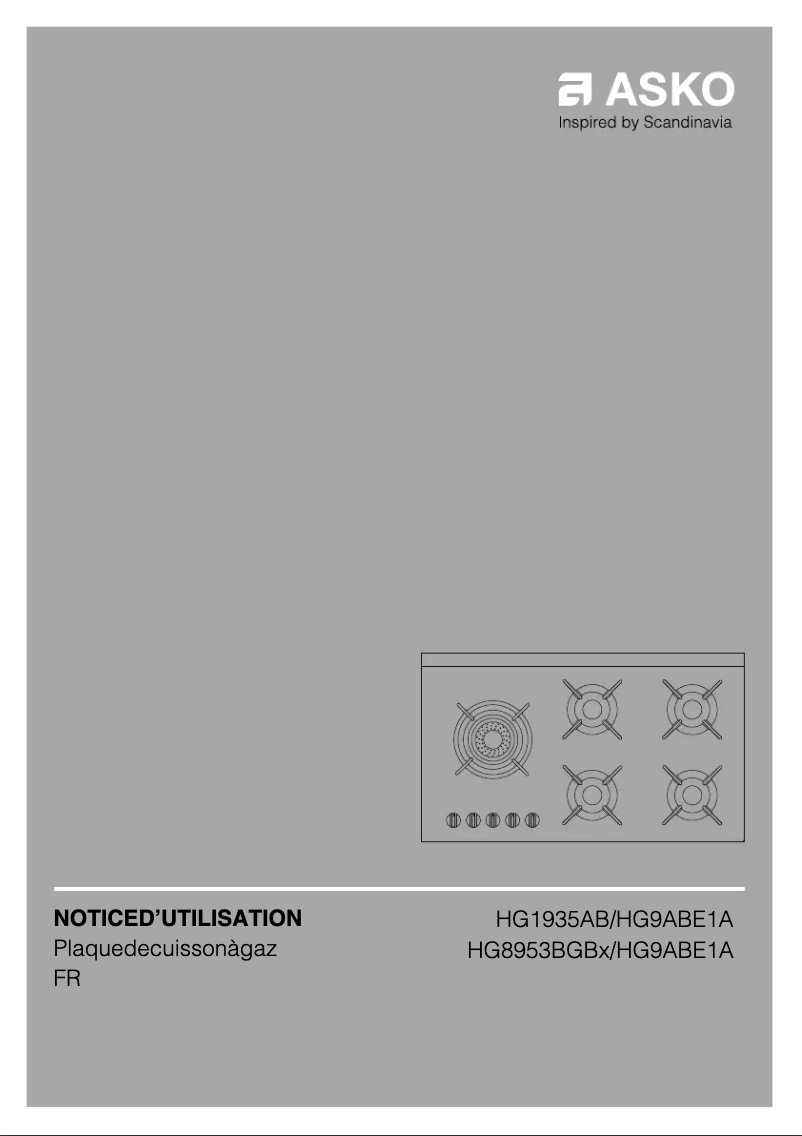 Page n°1 - Manuel utilisateur Asko HG8953BGB1