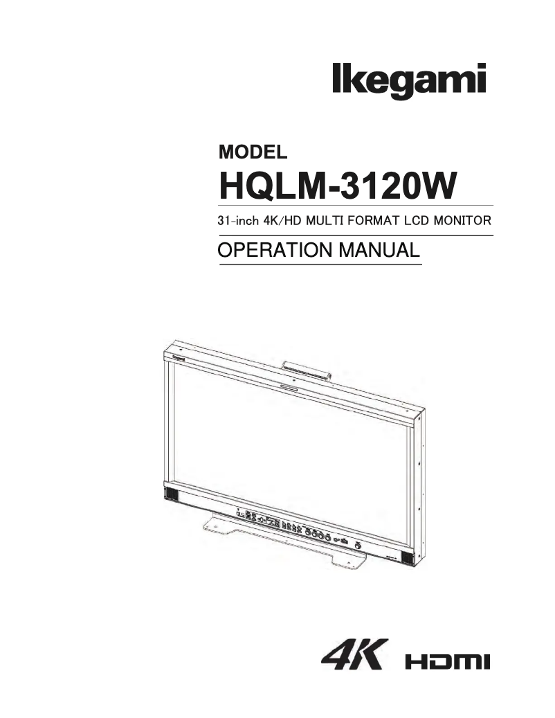 Page 1 de la notice Manuel utilisateur Ikegami HQLM-3120W