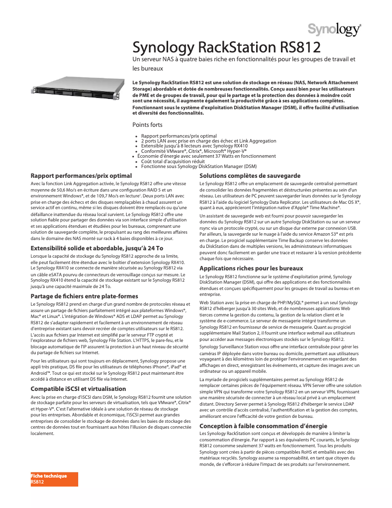 Image de la première page du manuel de l'appareil RS812