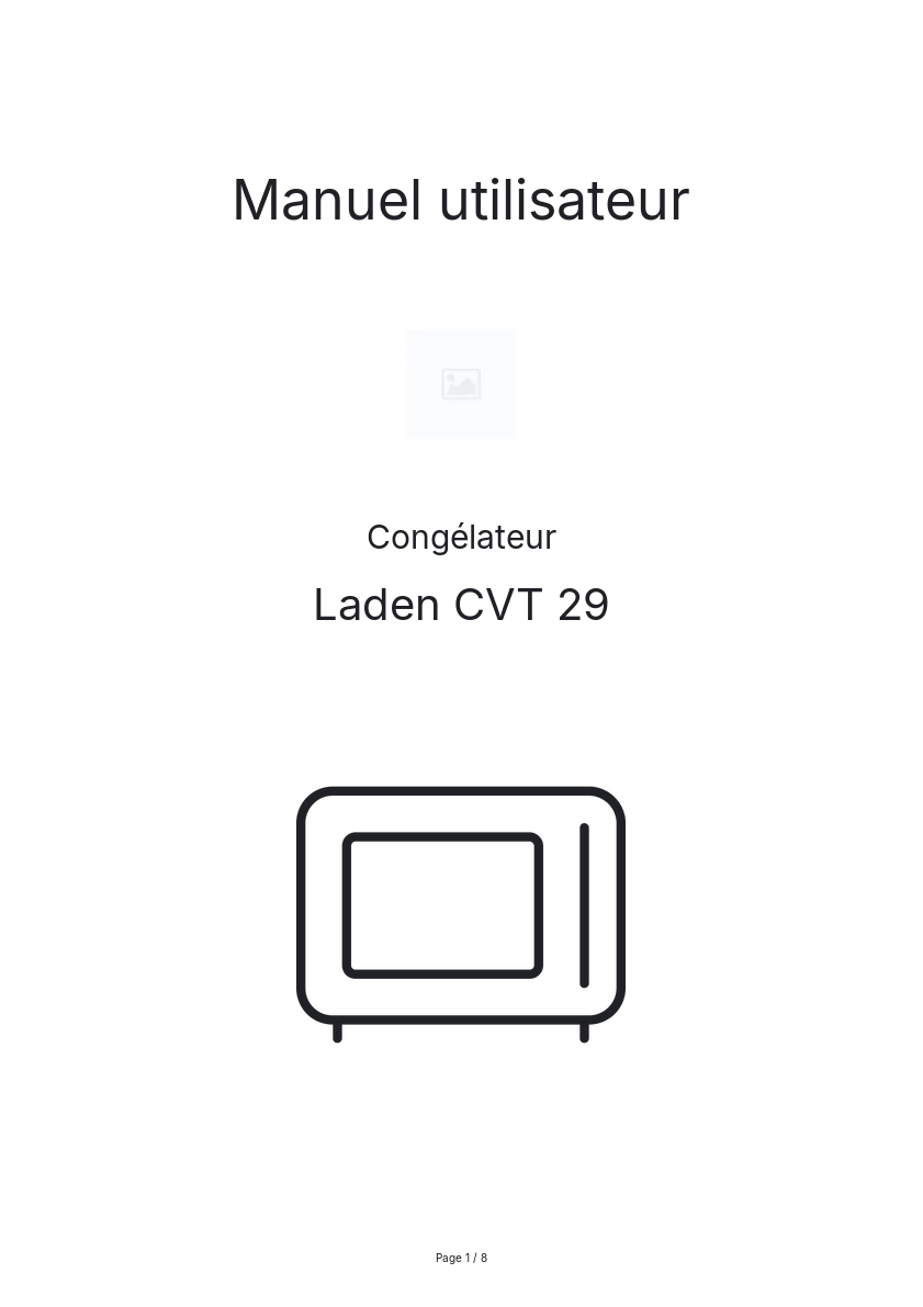 Image de la première page du manuel de l'appareil CVT 29