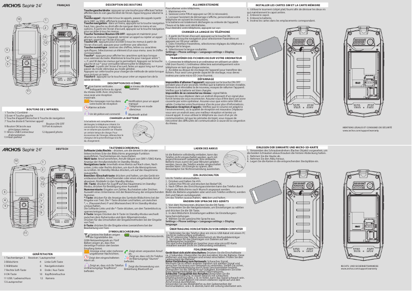 Page n°1 - Manuel utilisateur Archos Saphir 24F