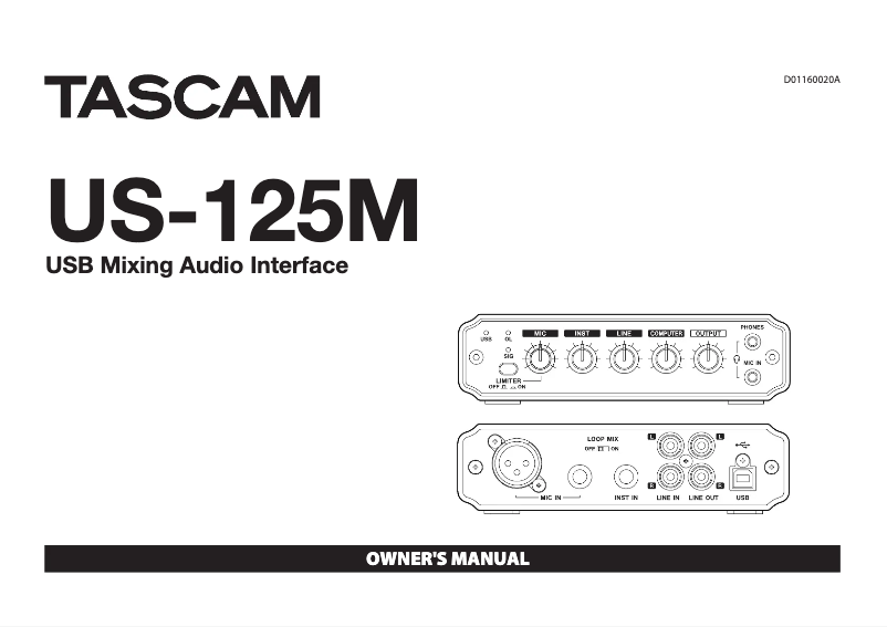 First page image of the manual for US-125M