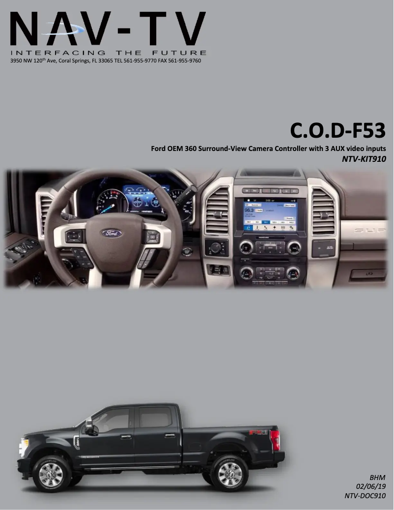 Page 1 of the manual User Manual NAV-TV NVT-KIT-910