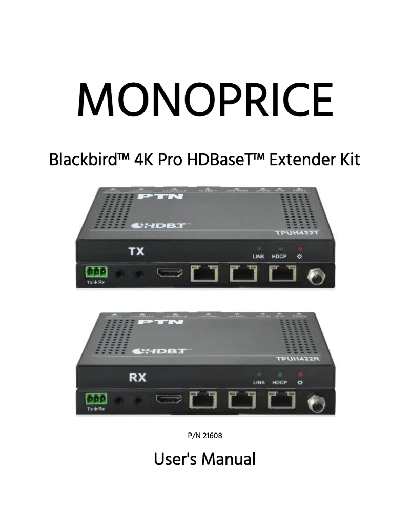 Page 1 de la notice Manuel utilisateur Monoprice Blackbird 21608