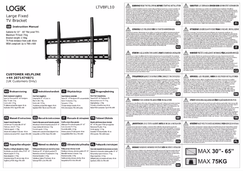 Page 1 de la notice Manuel utilisateur Logik LTVBFL10