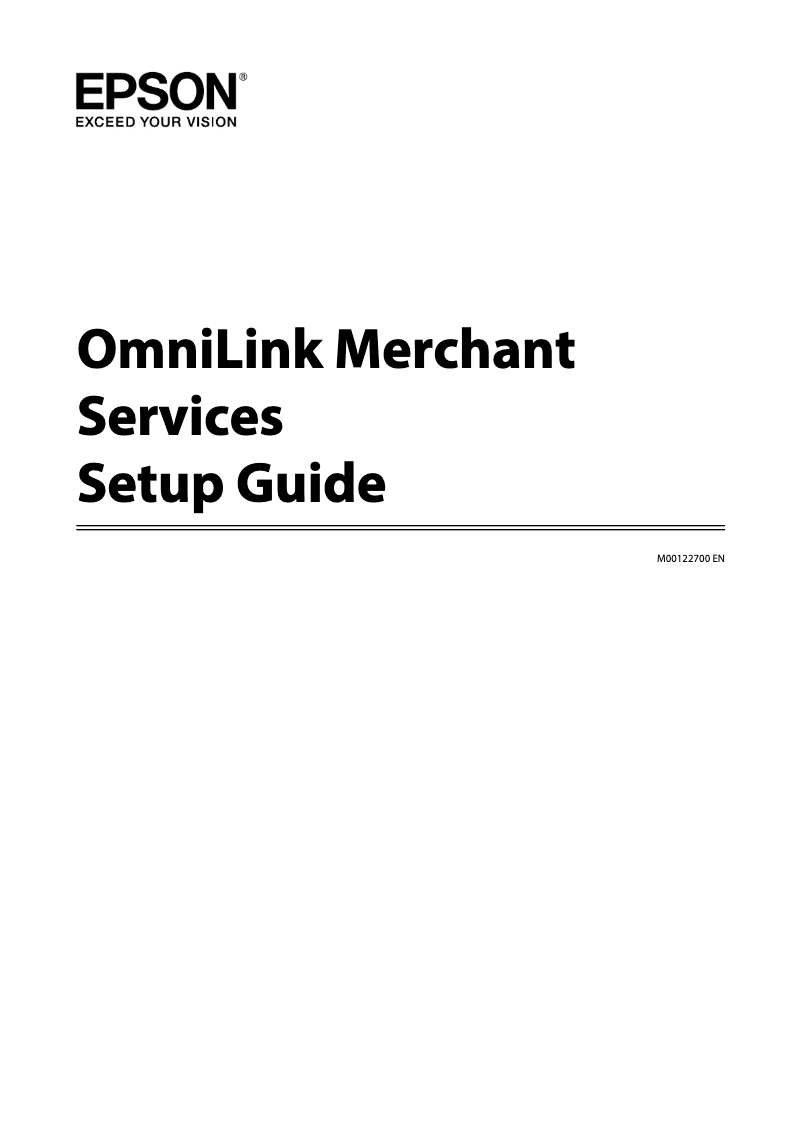 Page 1 de la notice Guide d'installation Epson OmniLink Merchant Services