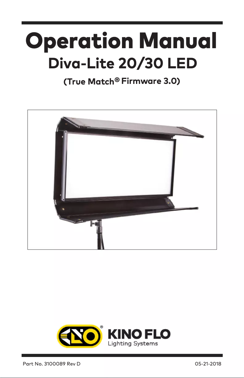 Page n°1 - Manuel utilisateur Kino Flo Diva-Lite 20 LED