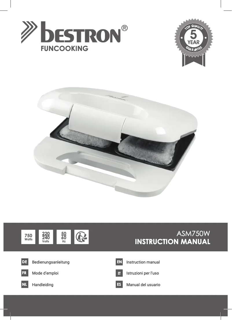 Page n°1 - Manuel utilisateur Bestron ASM750Z