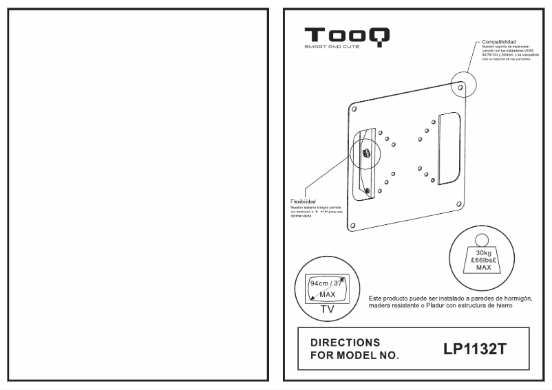 Page 1 of the manual User Manual TooQ LP1132T