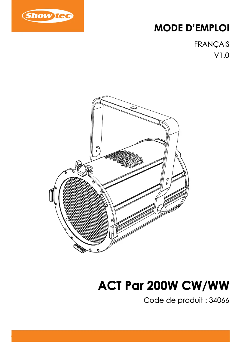 Page 1 de la notice Manuel utilisateur Showtec ACT Par 200  C