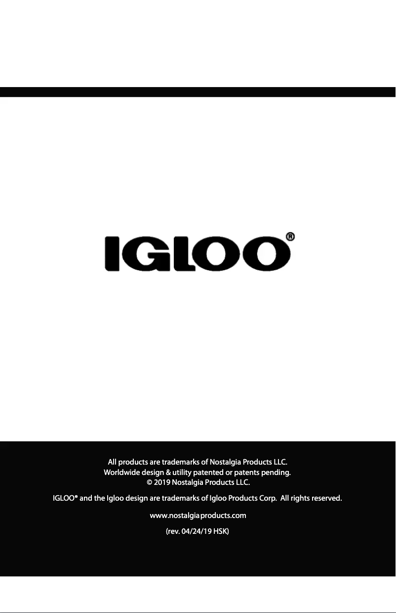 Page n°1 - Manuel utilisateur Igloo IBC16BK