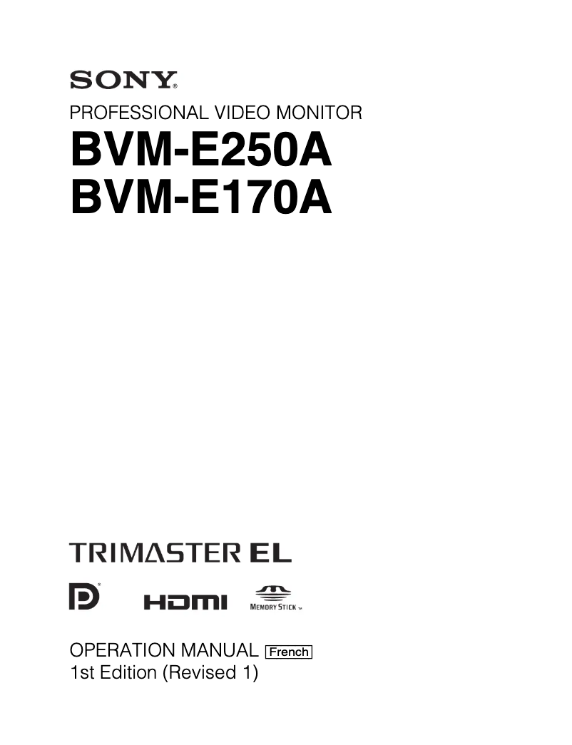Imagen de la primera página del manual del dispositivo BVM-E170A
