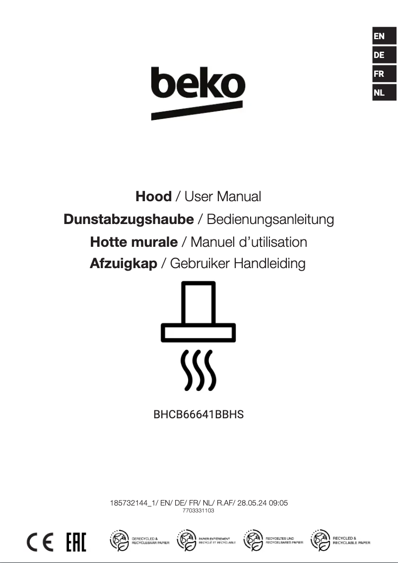 Page 1 de la notice Manuel utilisateur Beko BHCB66641BBHS