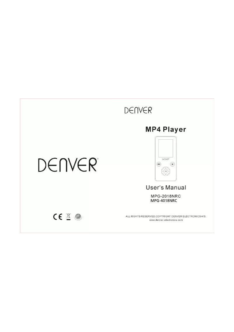 Page n°1 - Manuel utilisateur Denver MPG-2018NRC
