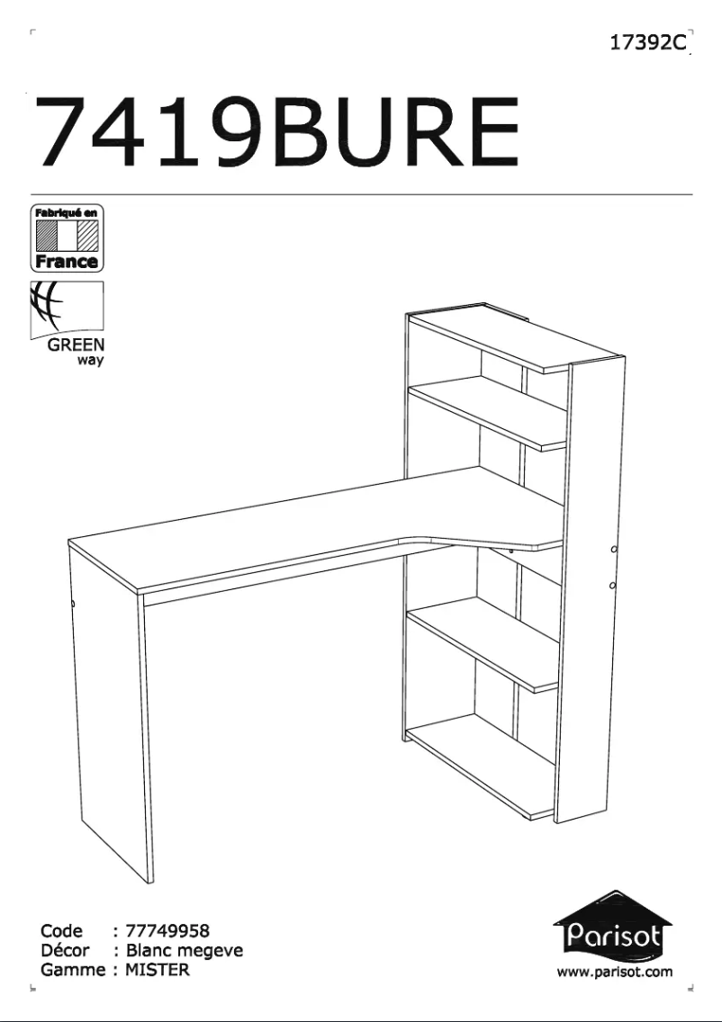 Image de la première page du manuel de l'appareil Mister 7419BURE