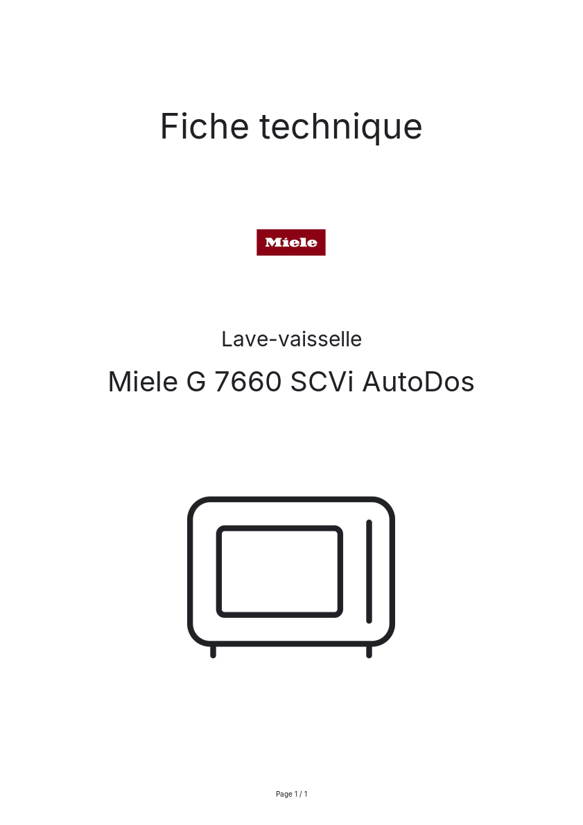 Image de la première page du manuel de l'appareil G 7660 SCVi AutoDos