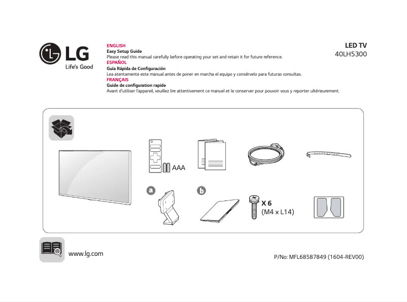Page n°1 - Manuel utilisateur LG 40LH5300