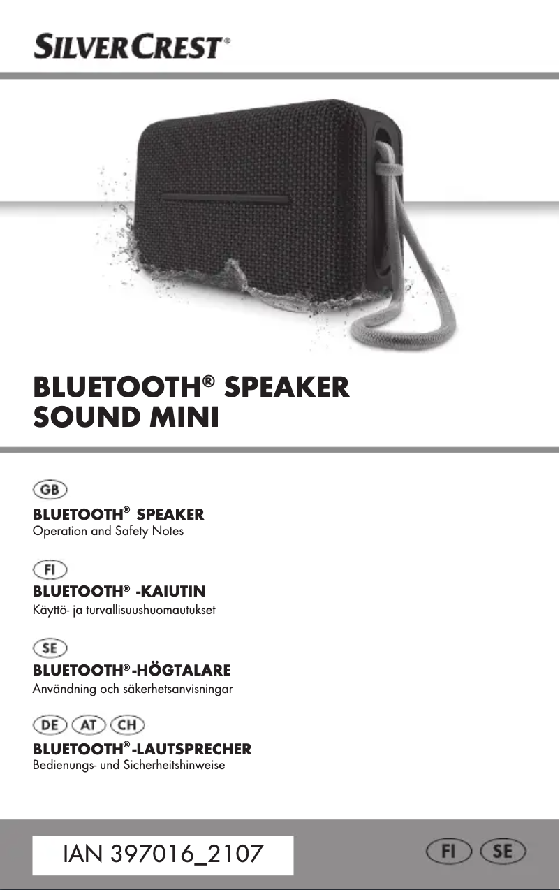 Page n°1 - Manuel utilisateur SilverCrest Sound Mini HG08533A