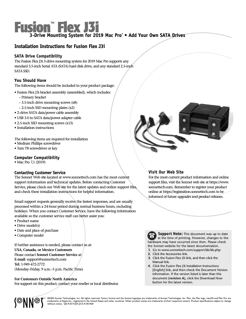 Page n°1 - Manuel utilisateur Sonnet Fusion Flex J3i