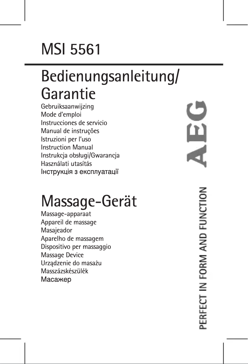Page n°1 - Manuel utilisateur AEG MSI 5561