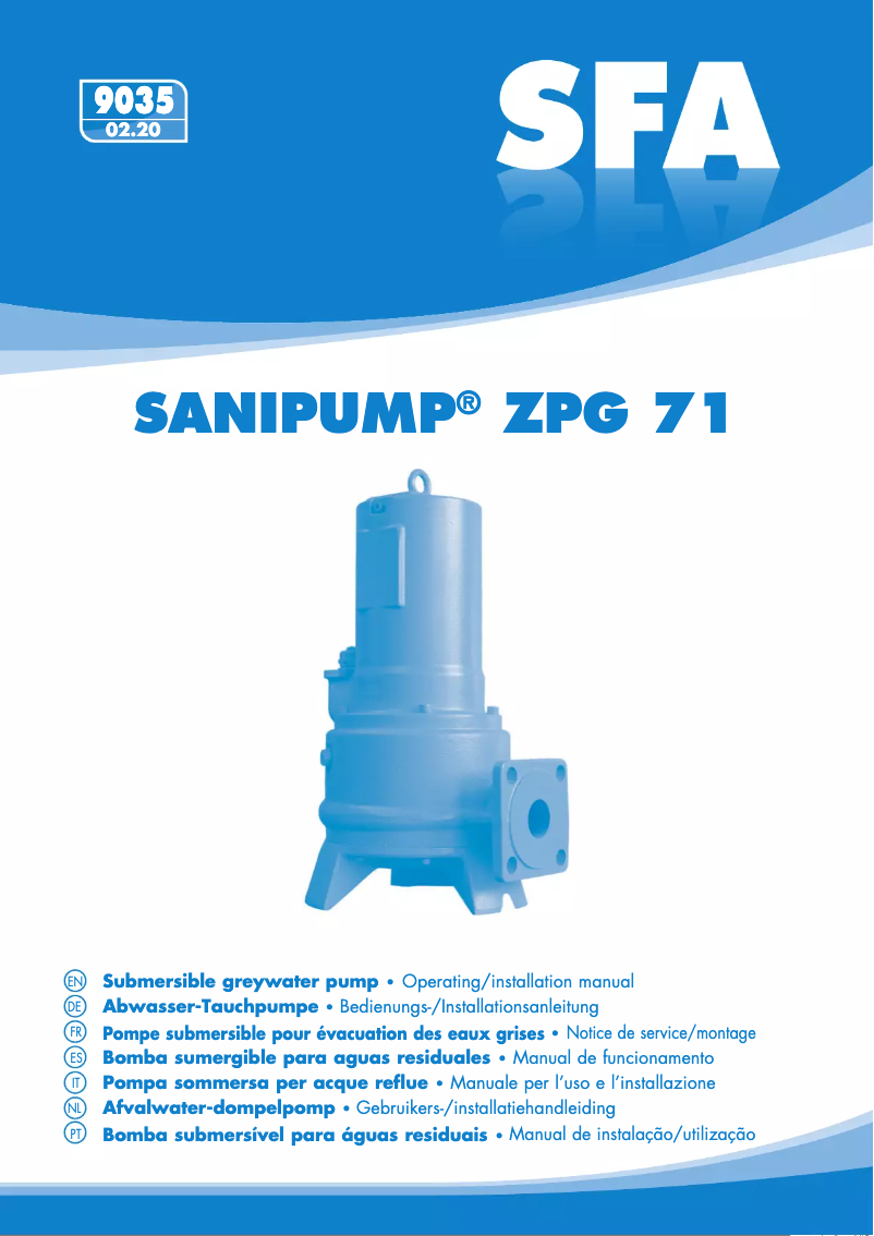 Page n°1 - Manuel utilisateur Sanibroyeur Sanipump ZPG 71