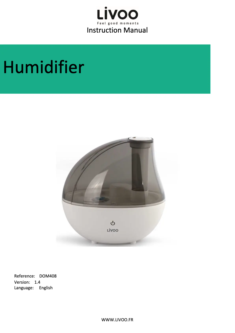 Page n°1 - Manuel utilisateur Livoo DOM408