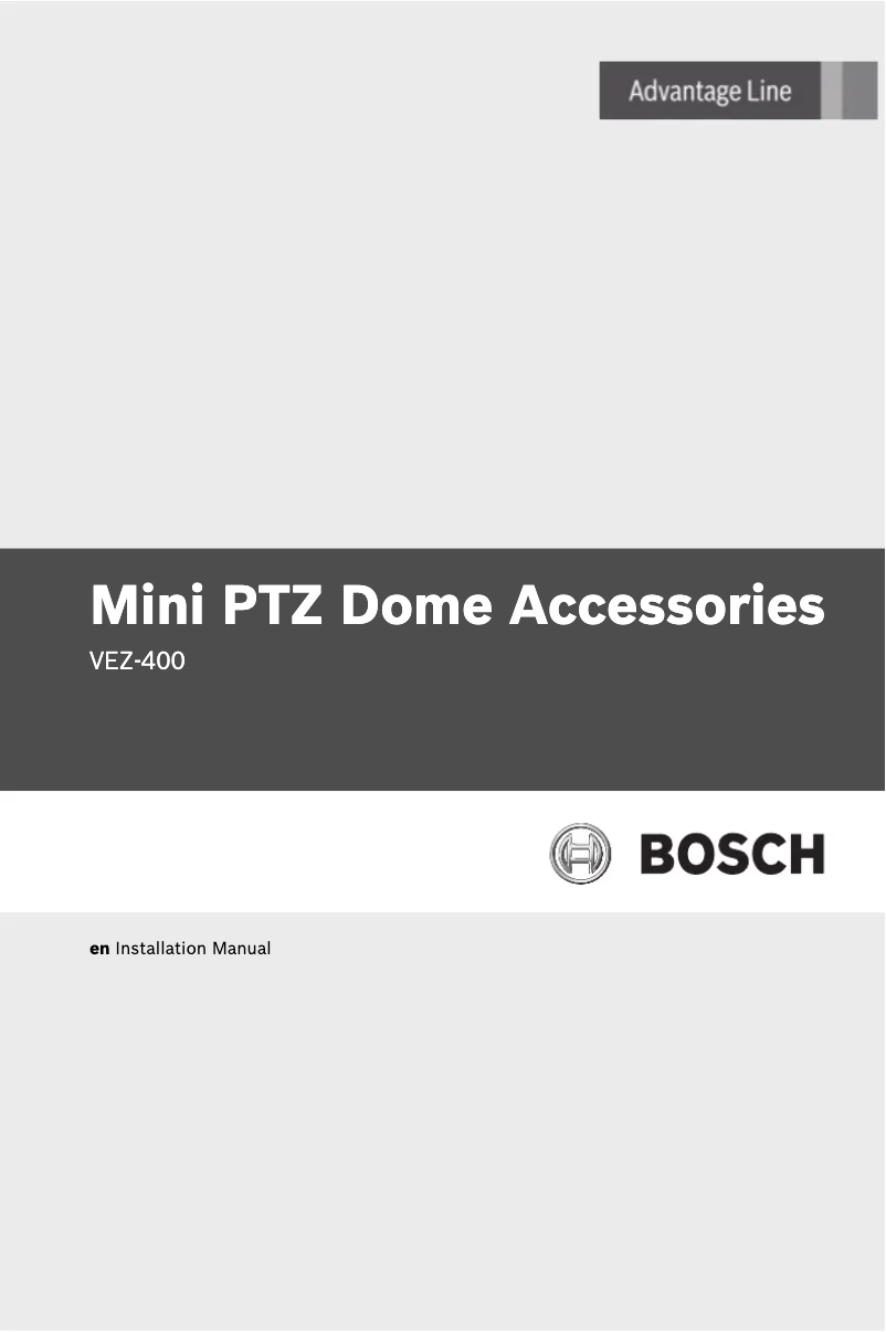 Page n°1 - Manuel utilisateur Bosch AUTODOME 4000