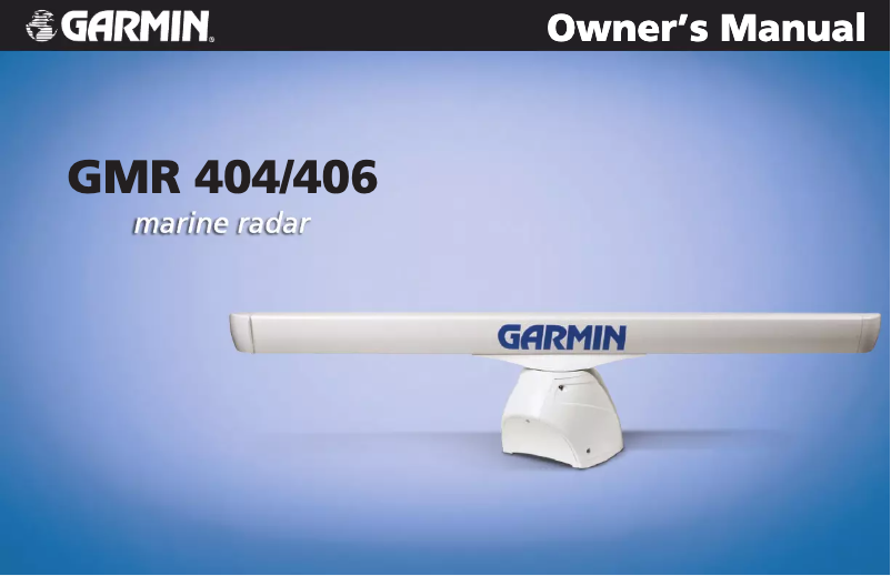 Page n°1 - Manuel utilisateur Garmin GMR 606